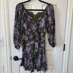 Easel Green and Purple Mini Dress